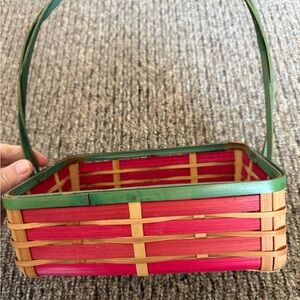 Colorful Woven Basket with Handle